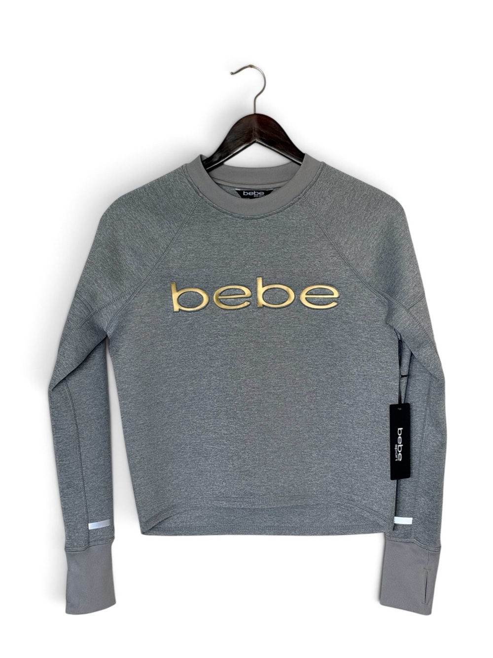 NEW Bebe Active Gray Scuba Sweatshirt
